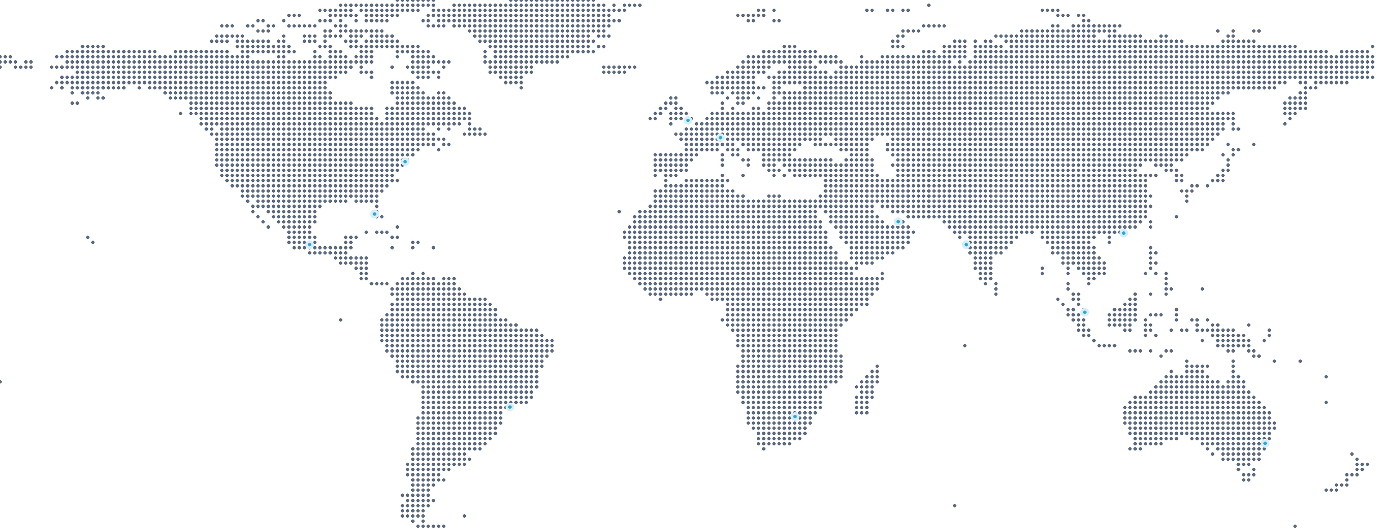 A dotted world map highlighting the reach of Align's sourcing network across five continents.